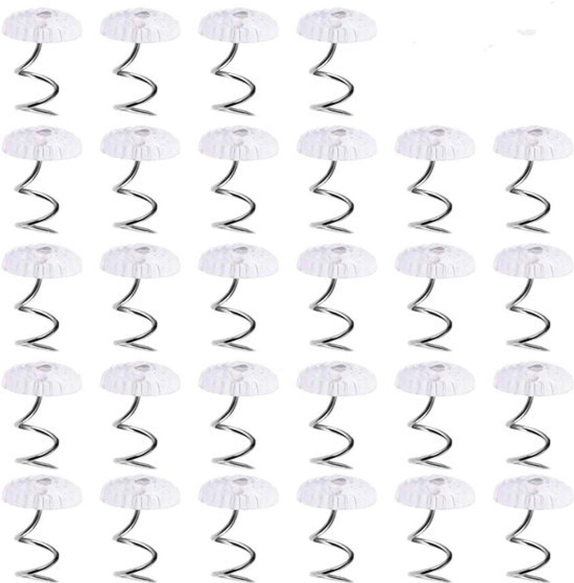 100 stuks Twist Pins met transparante kunststof kop, roestbestendig
