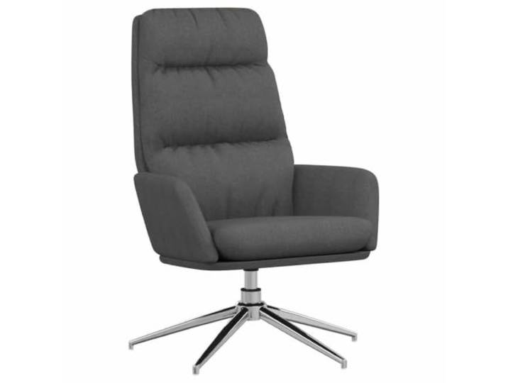 Relaxsessel Dunkelgrau Stoff Drehsessel 360 Grad Metallgestell,robuster Stand,Armlehnen,dick gepolstert,Stoffbezug,flexibel drehbar