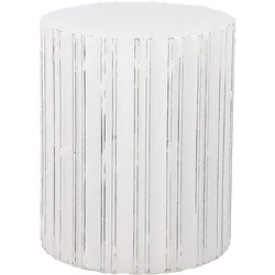 BEISTELLTISCH weiß rund zylindrisch 45 cm Deuli