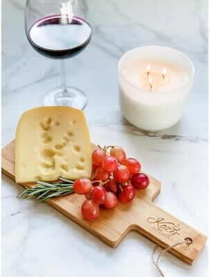 Kozy Kitchen Organic Bamboo Cheese Board, Charcuterie Board, Cutting Board With Handle, Great for parties