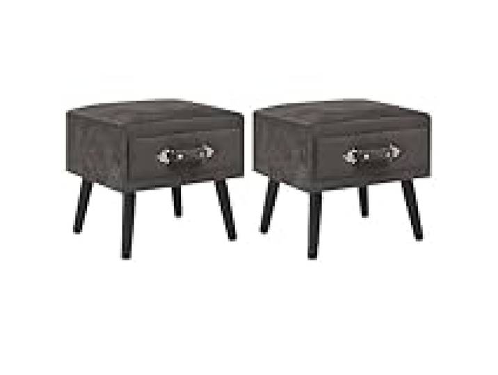 Helloshop26 Table de Nuit Chevet Commode Armoire Meuble Chambre 2 pcs Gris 40x35x40 cm Velours 1402069