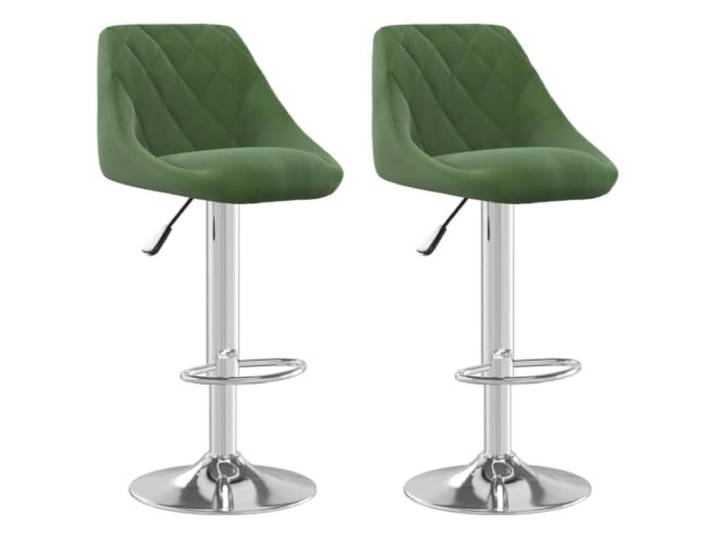 Barhocker, Samt, dunkelgrün, 2-teilig, Stühle, höhenverstellbar Sitzfläche aus weichem Velours, robuster verchromter Stahlrahmen, flüssiges Gasheben, 360° drehbar, praktische Fußstütze
