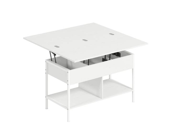 Table basse relevable et extensible panneau de particule blanc