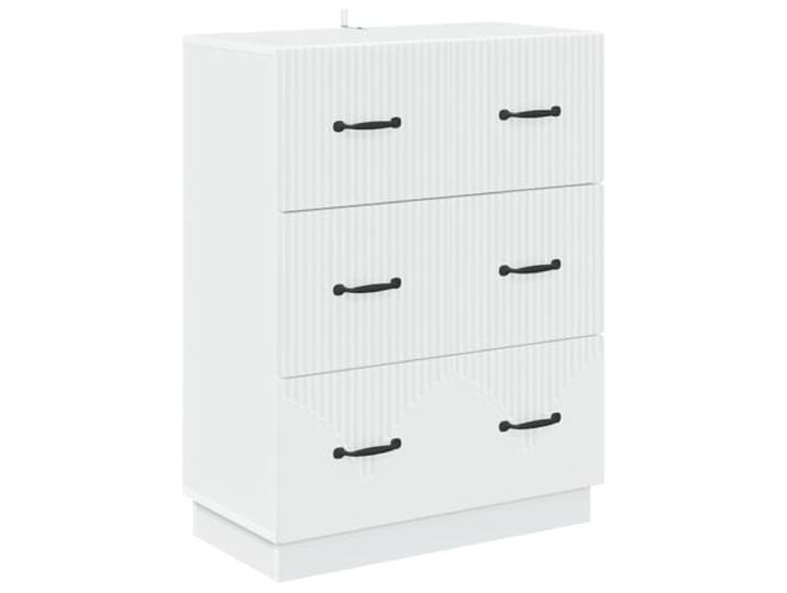KLGBNCVE Schubladenschrank Weiß 66 x 34,5 x 87 cm Holzwerkstoff Verstellbare Regale, abschließbare Türen, Holzwerkstoff, pflegeleicht, für Wohnzimmer, Schlafzimmer, Büro