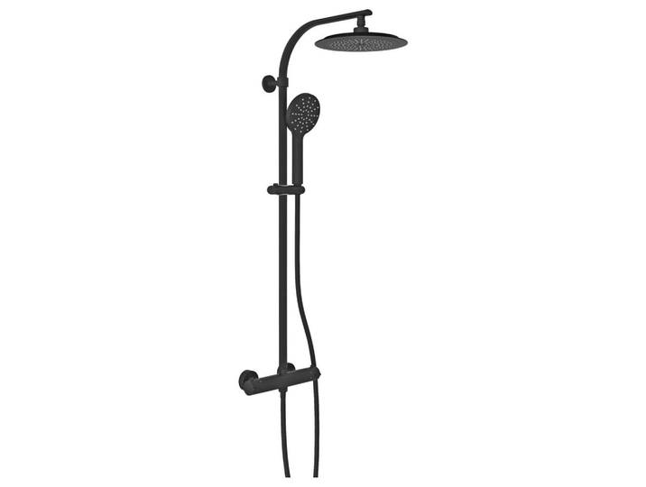 Schütte Überkopfbrauseset, Schwarz, Kunststoff, 104x7.5x31 cm, Badezimmer, Baden & Duschen, Duscharmaturen