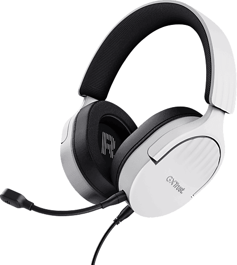 Auriculares gaming - Trust GXT 489W Fayzo, Circumaurales, Con cable, Multiplataforma, Micrófono, Jack 3.5mm, Blanco