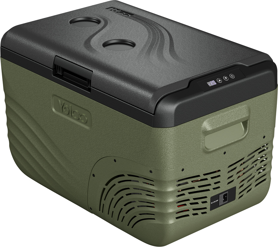 Yolco NX30 GREEN Elektrische Kompressor-Kühlbox, App Steuerung per Bluetooth, 12/24 V und 230 V, mit USB Anschluss für Auto, LKW, Boot, 28 Liter