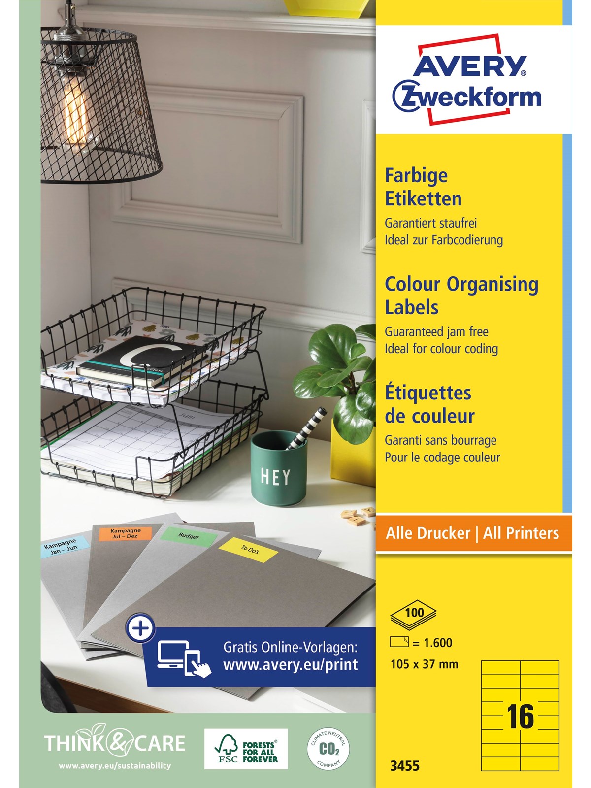 Avery Universal labels yellow