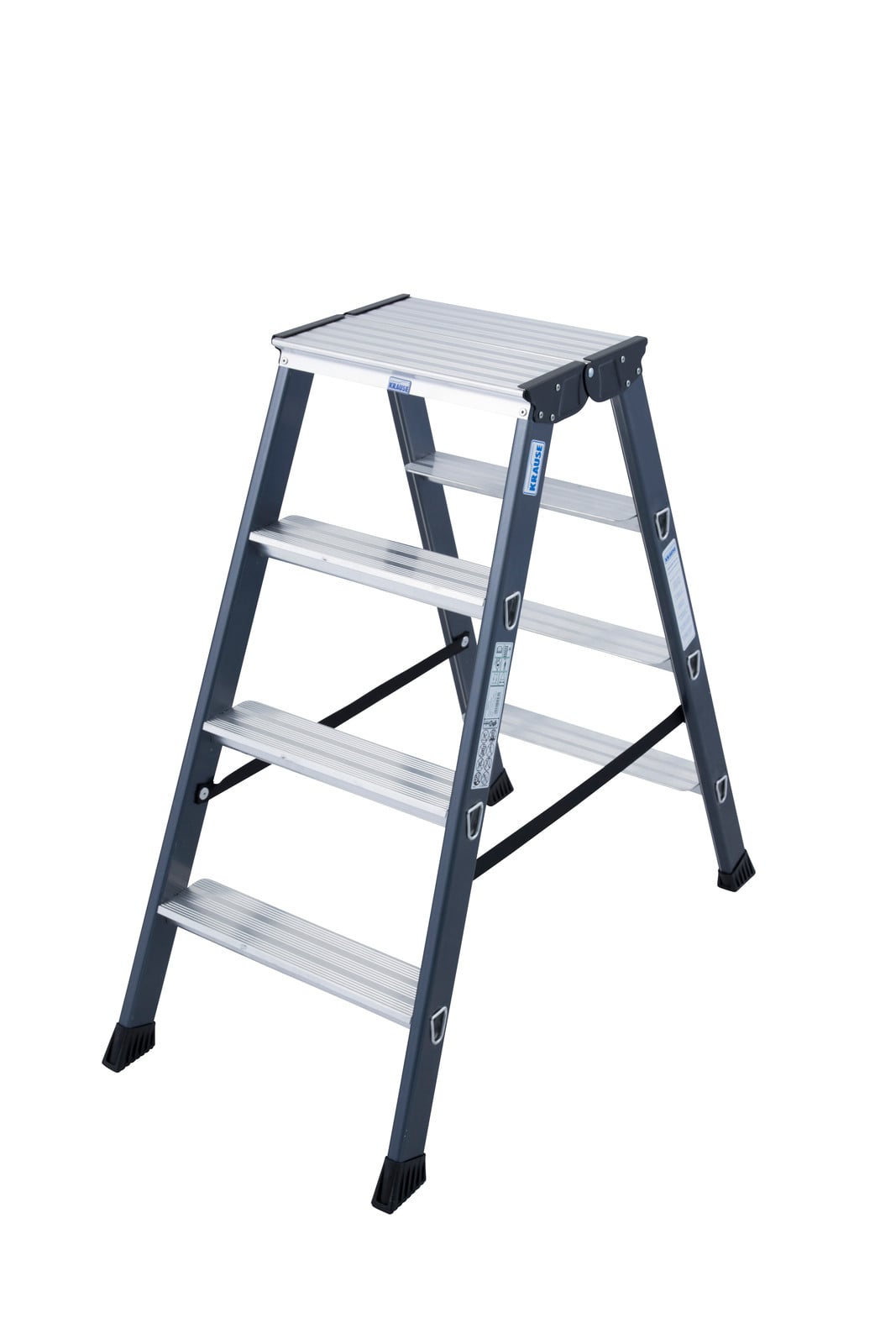 Krause Montos ePro D dubbele trap met 2x4 treden, geanodiseerd aluminium