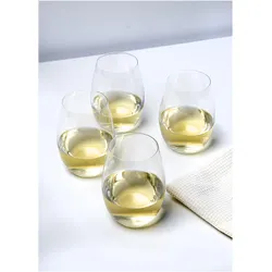 Mikasa Set of Four Stemless Wine Glasses, Weingläser, Transparent