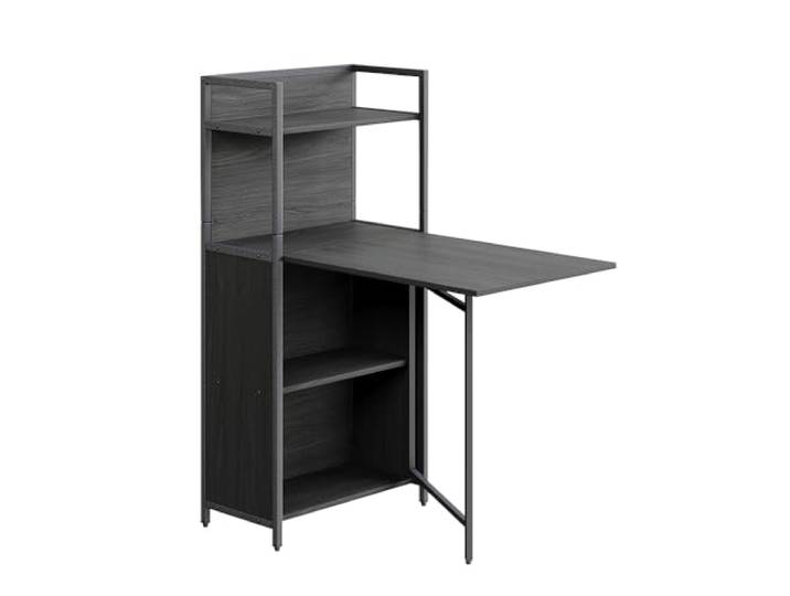 Vicco Esstisch Savio , Schwarz 30-100 x 57 cm mit klappbarer Tischplatte, als Wandklapptisch mit Ablageflächen nutzbar