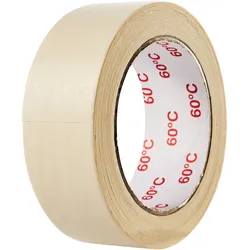 Kreppband weiß, 38 mm, flachkrepp, hitzebeständig bis 60°C, Papier