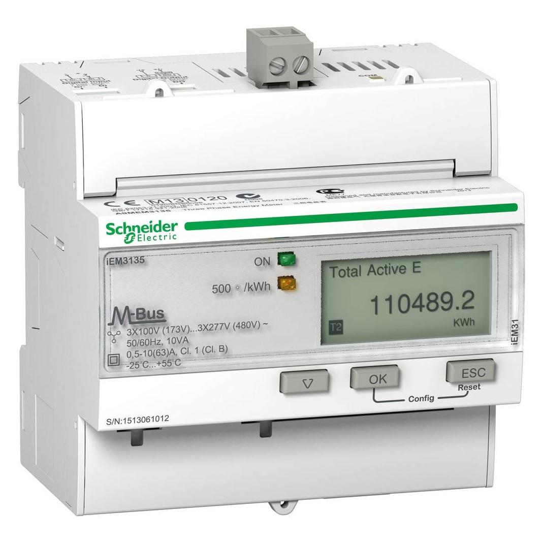 Schneider Electric iEM3135 meter 63A M-bus 1 digital I/O (A9MEM3135)