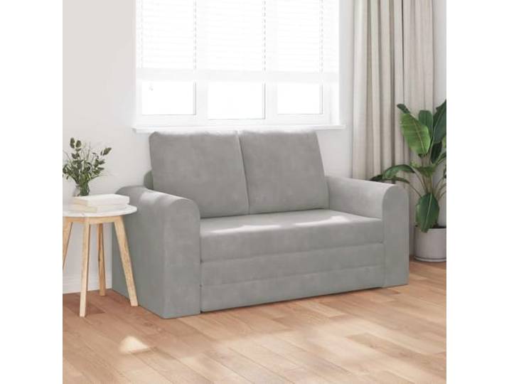 KTHLBRH Schlafsofa hellgrau 148 x 71 x 83 cm Samt Modernes Design, klare Linien, weiche Oberfläche, perfekt für Wohnzimmer