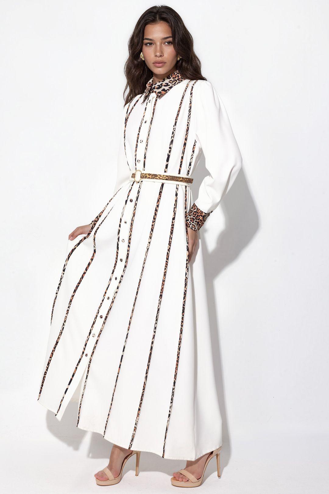 Leopardprint Maxi Overhemdjurk