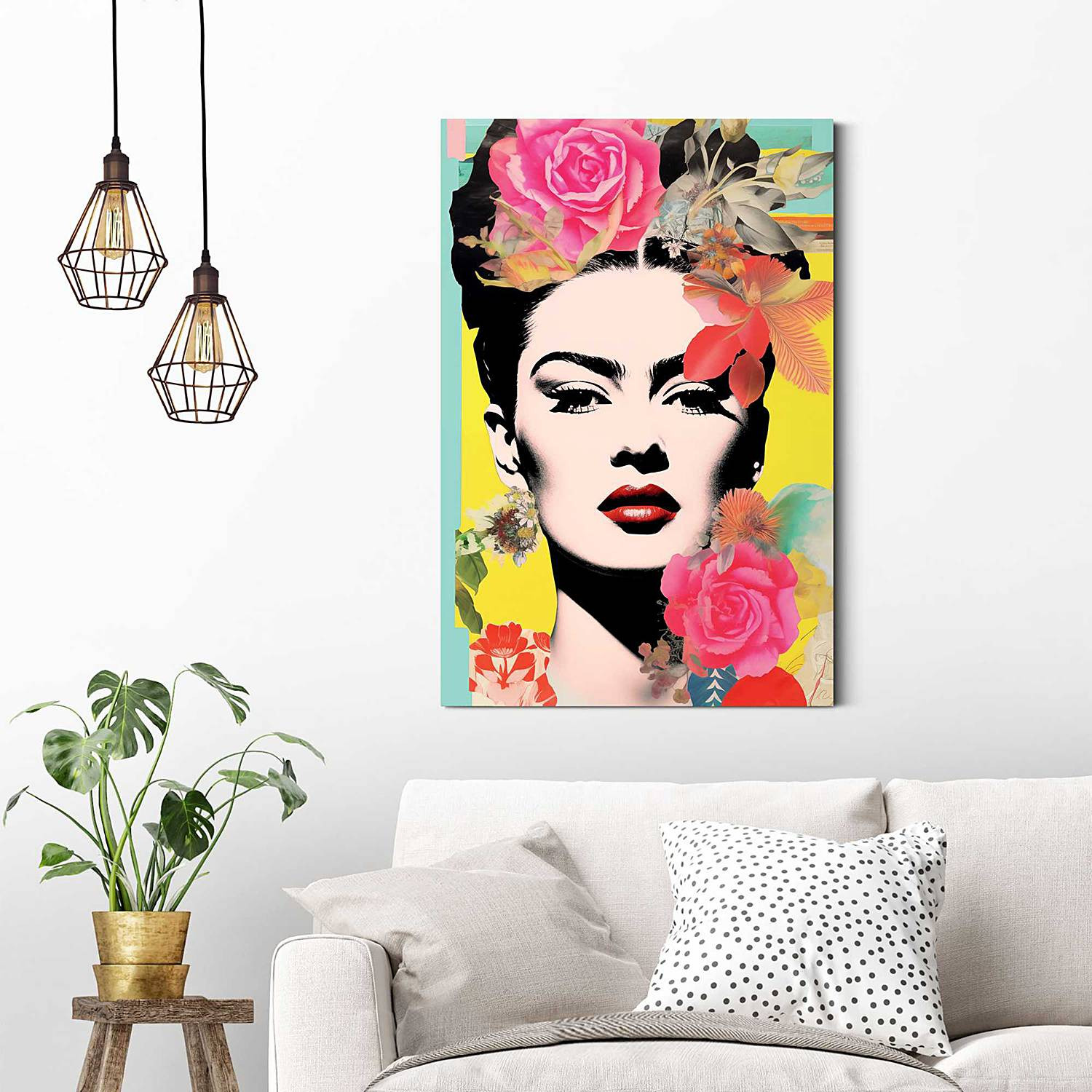 home24 Frida Pop Abstracte Canvas Illustratie Multicolour B: 60 cm, H: 90 cm, D: 2 cm