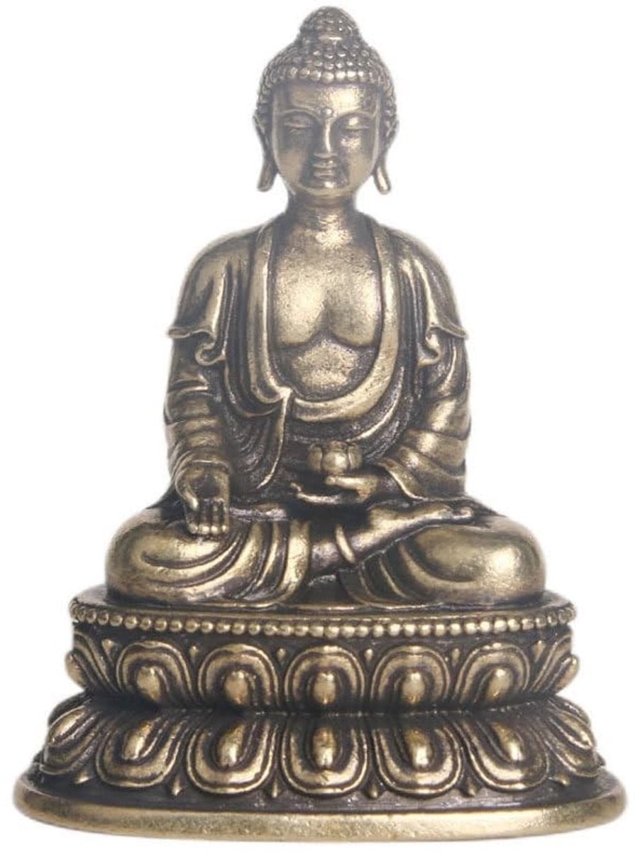 Dailygoods Boeddha Figuur Messing Hoogte: 6,5 cm