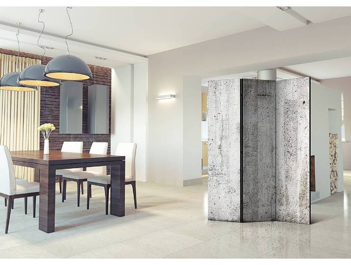 Paravent Grey Emperor Akustik Vlies auf Massivholz Grau 135 x 172cm
