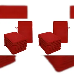 Betz 20 Stück Waschhandschuhe Waschlappen PREMIUM Größe 16x21 cm 100% Baumwolle Farbe dunkelrot