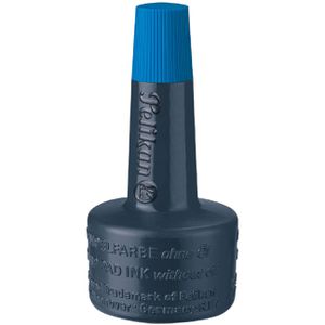 Pelikan Stempelfarbe 351213, wasserbasiert, blau, für Schaumstoff- und Filzkissen, 28 ml