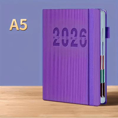 2026 Daily Planner Notebook 365 Day Time Management & Productivity Organizer 400 Pages purple