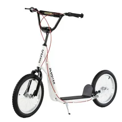 TRETROLLER Scooter Cityroller Kinder Luftreifen Roller verstellbar Alu Weiß