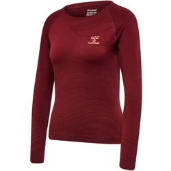 hummel hmlONGRID Seamless langarm Funktionsshirt Damen 3135 - rhubarb/nasturtium XXL