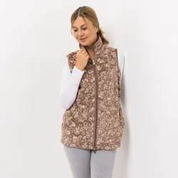MONT CHALET Damen-Weste Leo-Design Premium Chinchilla Eingrifftaschen