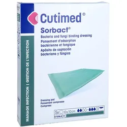 Cutimed Sorbact Saugkompressen 10x10 cm 5 St