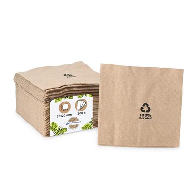 BIOZOYG 200 Stück Servietten 33x33cm Papierservietten, Einwegservietten, 2-lagig, 1/4 Falz, aus Recyclingpapier, ideal für Gastronomie und Events