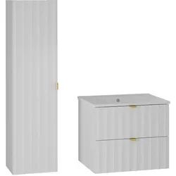 BADMÖBEL 60cm Lexa 2er-Set Weiß