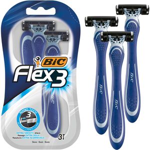 Bic Nassrasierer Flex 3, Einwegrasierer, für Herren, 3-fach Klinge, 3 Stück