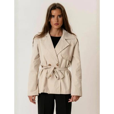 Outdoorjacke TEESHOPPEN "TEESHOPPEN Jacket Sia", Damen, Gr. M, beige (sanftes weiß), Obermaterial: 100% Baumwolle, Jacken Outdoorjacke
