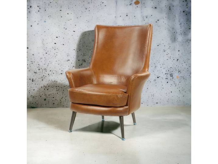 Fauteuil Lounge Bentley en Cuir - Havana