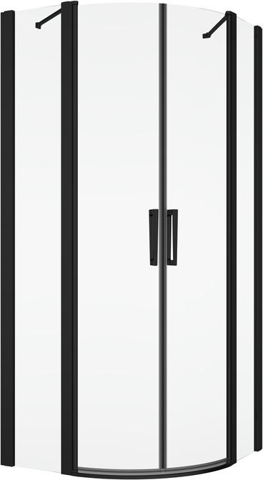 Flügelecke Ronal Divera 1/4-Kreis R550 90x90x200cm SCHWARZ MATT/KLAR D22ER