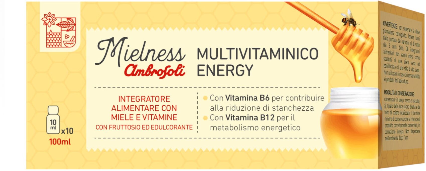 AMBROSOLI Mielness - Multivitaminico Energy 10 Flaconcini Da 10 Ml 