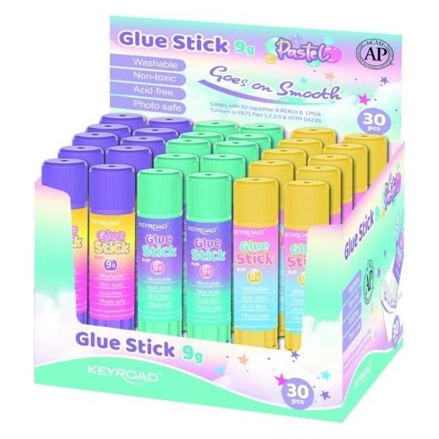 Keyroad Klebestift 9g Farbpastell (30 Stück) (9 g, 30x) (57318104)