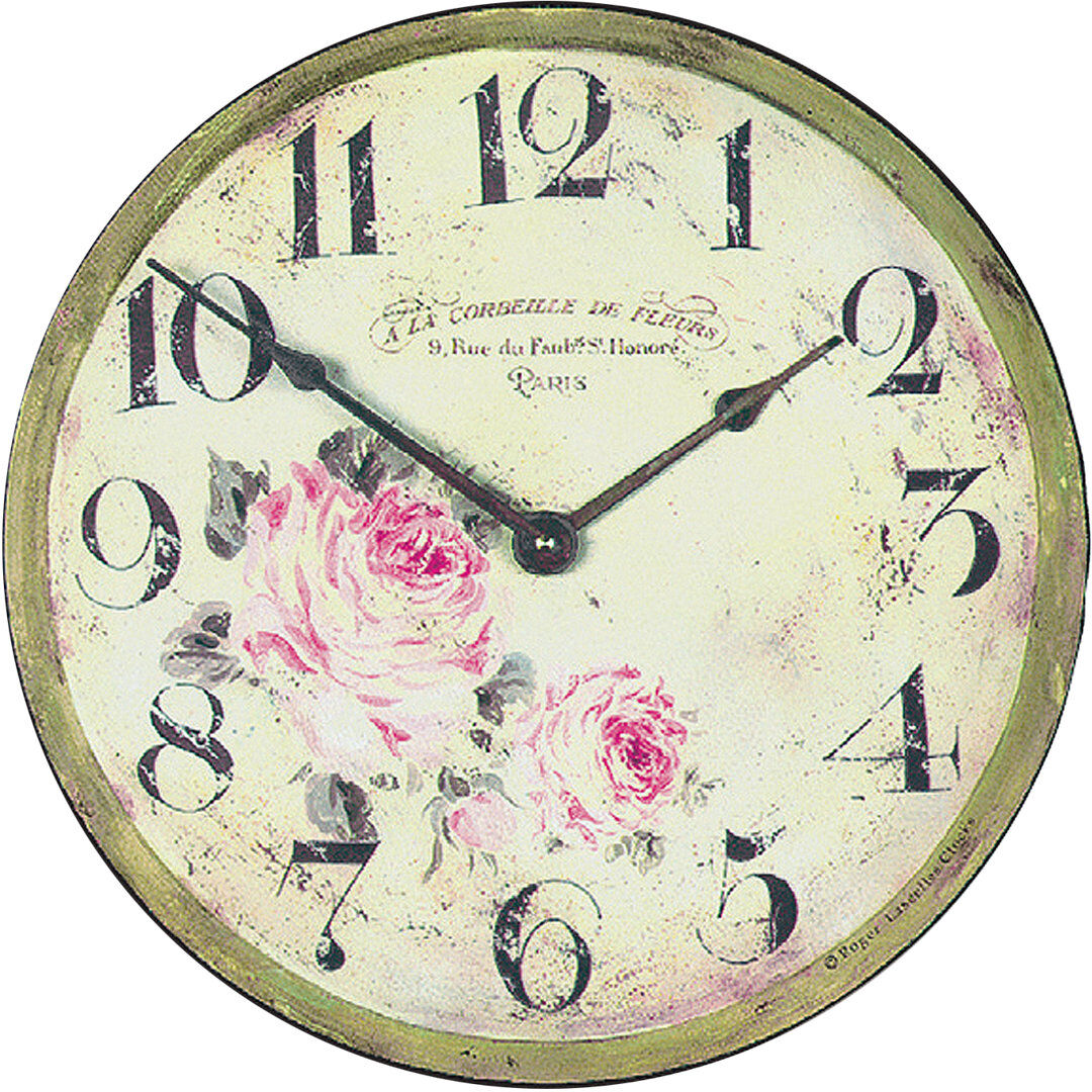 Roger Lascelles Clocks Florist Shop Wall Clock - 36cm Light Wood 36cm W X 36cm H