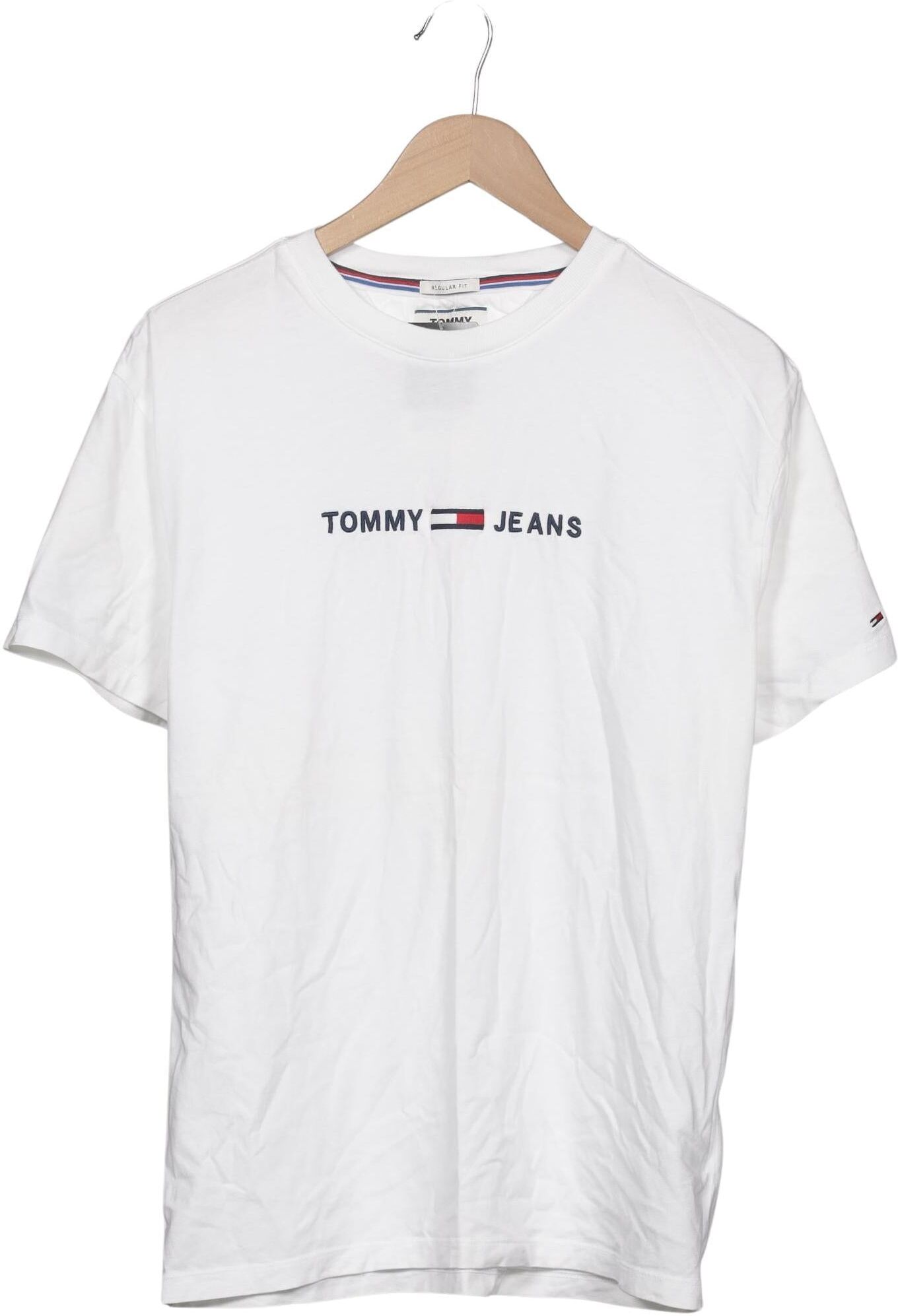 Tommy Jeans Herren T-Shirt, Weiß, Gr. S, Baumwolle - Second Hand