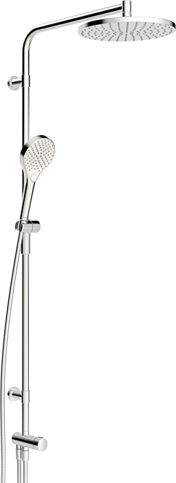 Hansaviva Duschsystem 44180300 Wandstangen-Brausenset, Gesamtlänge 120,2cm, Wandmontage, chrom