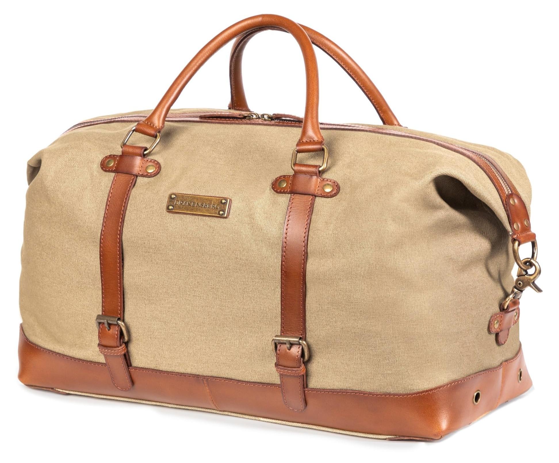 Canvas Reisetasche 'Owen' mit Lederakzenten und Erweiterung