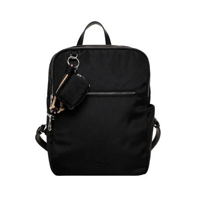 Rucksack TAMARIS "Rucksack TAS Maggie", Damen, Gr. B/H/T: 33cm x 34cm x 14cm, schwarz (schwarz 100), Polyester, Rucksäcke Rucksack