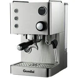 GEMILAI G3007Z Espresso Machine, Silver – Double Boiler (550-ml Brew Boiler + Steam Thermoblock), PID, 58-mm Portafilter, Adjustable OPV, 1.7-L Tank