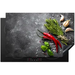 HERDABDECKPLATTE Pfeffer - Kräuter - Gewürze - Beton Induktionsschutz 80x52.2 cm