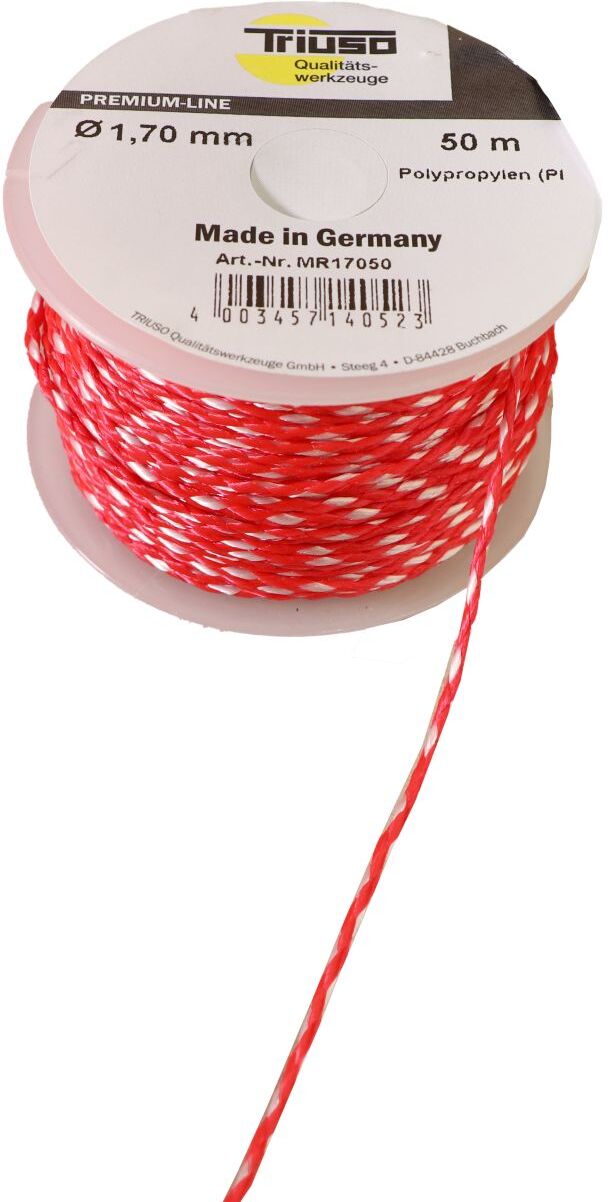 TRIUSO Profi-Maurerschnur, rot, Ø 1,70 mm, Länge: 50 m