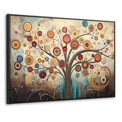 LEINWAND Bilder mit Rahmen - Baum - Baum des Lebens - Farbe - 150x100