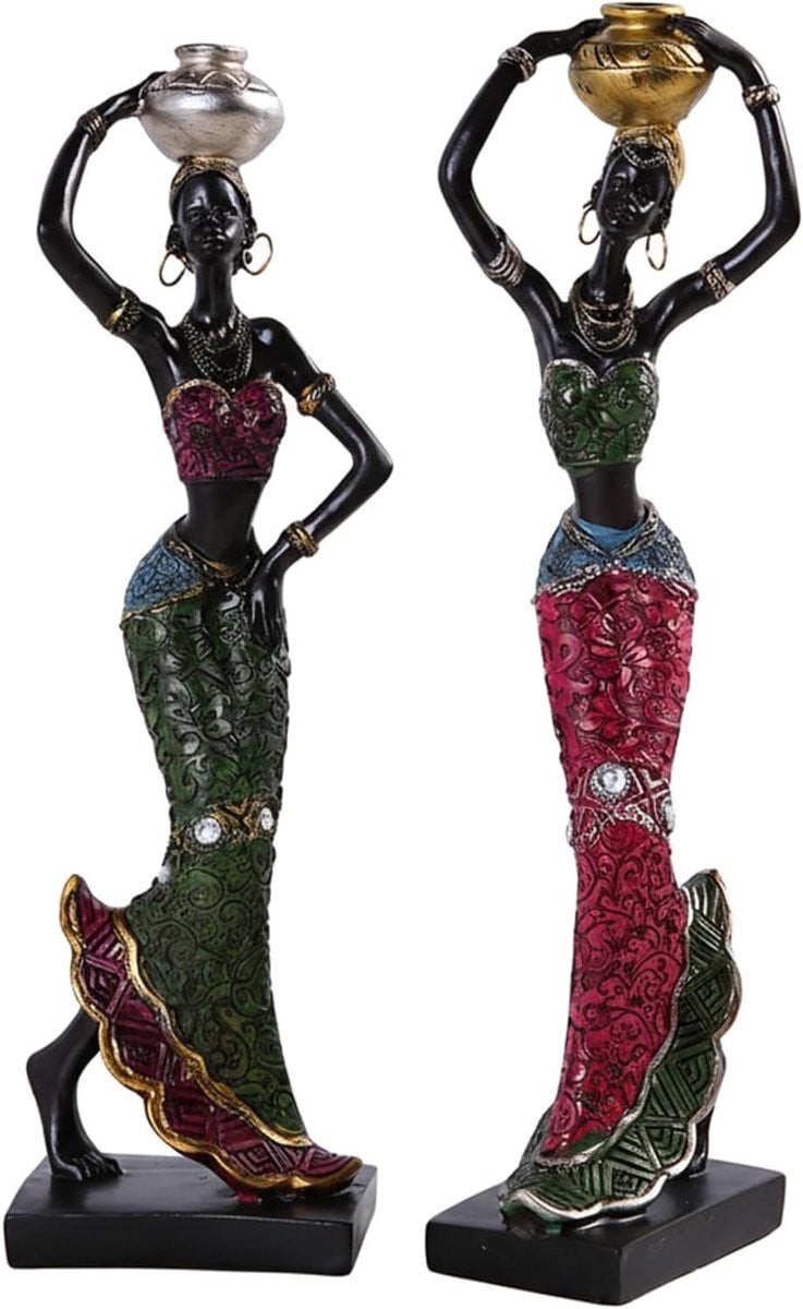 Afrikaanse beelden Tribal kunst Woondecoratie Zwart Hoogte: 22 cm