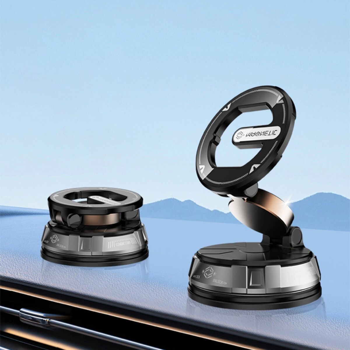 INF Support de téléphone voiture magnétique avec Loshall Tag, succion sous vide, rotation à 360° et compatibilité étendue