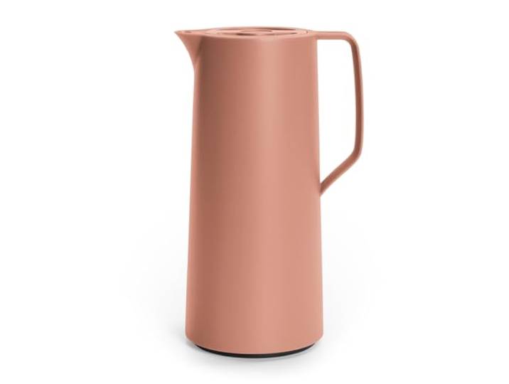 Emsa N41709 Motiva Isolierkanne 1 Liter Quick-Press-Verschluss 12h heiß, 24h kalt Glaskolben Made in Germany Nordisches Design Terrakotta
