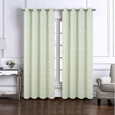 RT Designer Collection Liana Leaves Woven Jacquard Window Curtain